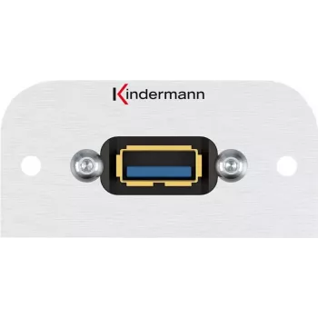 Kindermann Konnect 54 alu - modulaarinen Faceplate-Snap-In - USB Type-A (7441000529)