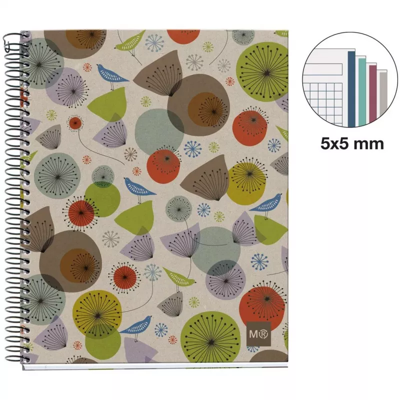 MIQUELRIUS College-lehtiö Eco Design 4 ruudullinen DIN A5 sisämarginaalilla (A246399)