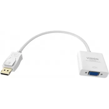 Videokaapeliadapteri Vision TC-DPVGA 0,22 m VGA DisplayPort valkoinen