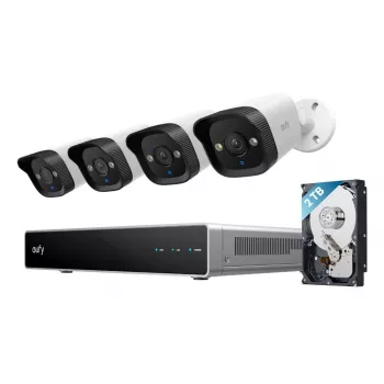 NVR-turvatallennin Eufy E40 — 8-kanavainen 4K-tulo, 2 TB HDD (laajennettavissa 16 TB:iin), musta/harmaa/valkoinen