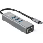 ROLINE USB Type-C - Gigabit Ethernet -sovitin + keskitin 3x - digitaalinen/tieto (12.02.1127)