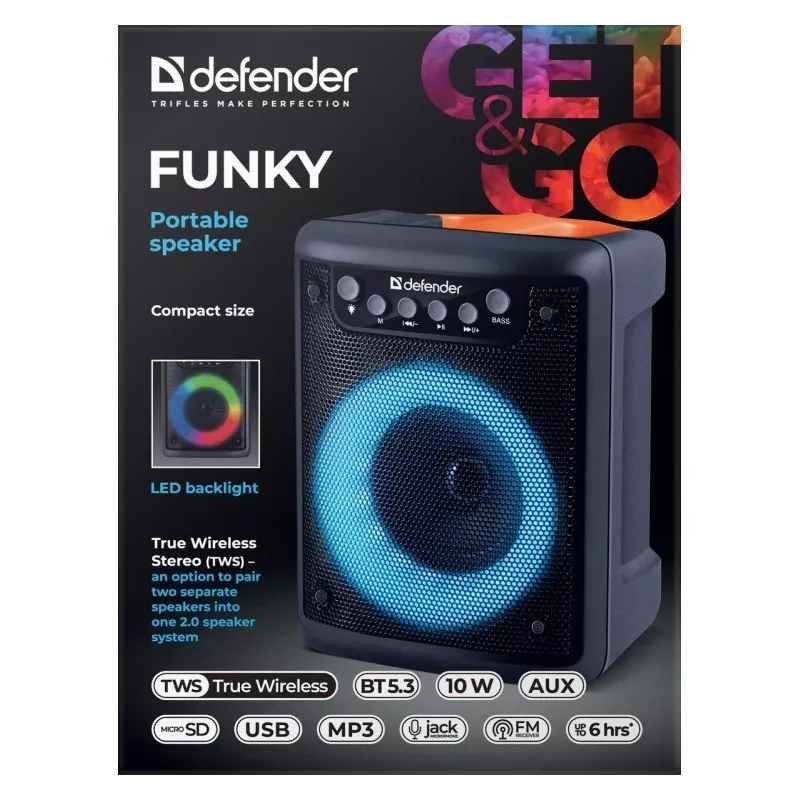 Bluetooth-kaiutin FUNKY 10W, 65053, DEFENDER
