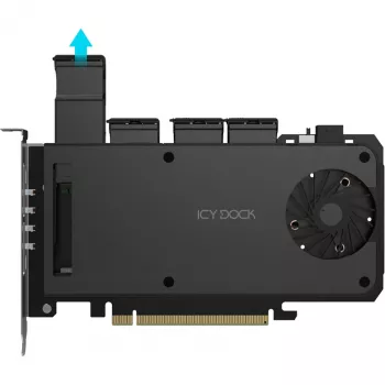 Sovitinkortti 4 x M.2 NVMe SSD Mobile Rack, Icy Dock MB204MP-B