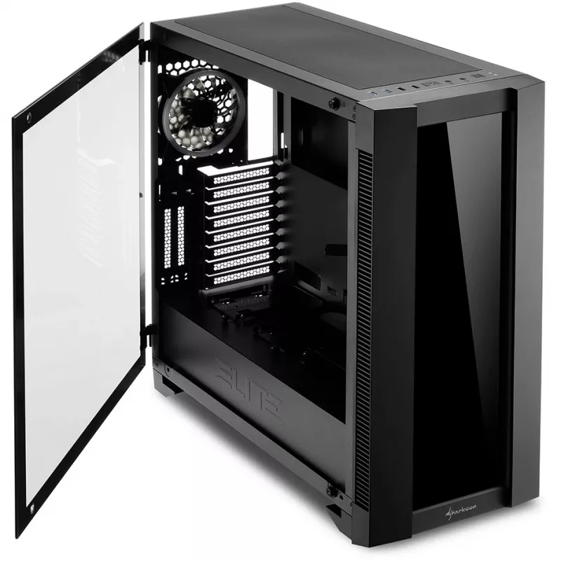 PC-kotelo Sharkoon ELITE SHARK CA200G Midi Tower musta