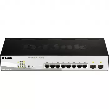 D-Link DGS-1210-10P hallittava L2 Gigabit Ethernet (10/100/1000) Power over Ethernet (PoE) 1U musta