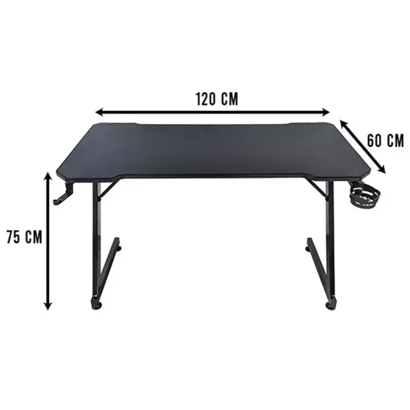 Tietokonepöytä Subsonic SA5706 musta suora PVC 120x60 cm