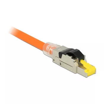 Johdinliitin RJ45 DeLOCK 86485 musta hopea läpinäkyvä keltainen