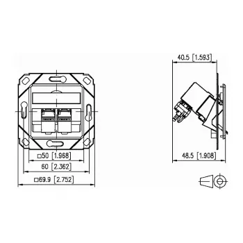 METZ CONNECT 130B12D21102-E - RJ-45 - 6a - -40 - 70 °C - valkoinen - akryylinitriilibutadieenistyreeni (ABS) - sinkki - GHMT - CE