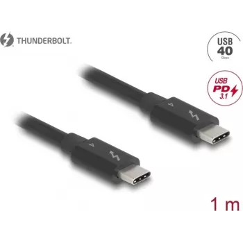 DeLOCK Thunderbolt 4 -kaapeli 40 Gbps PD 3.1 240 W 1 m musta