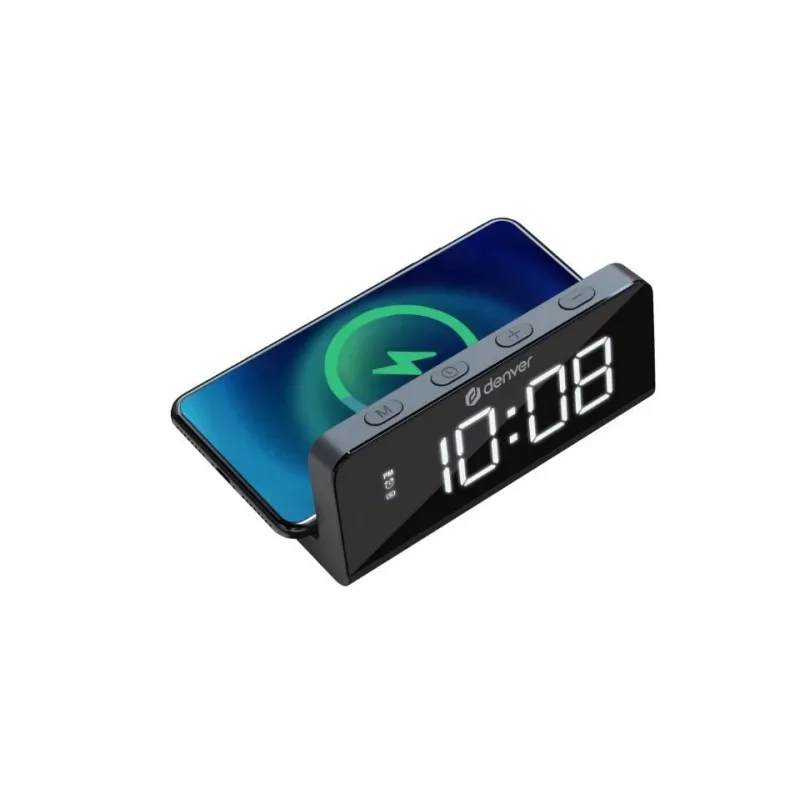 Denver ECQ-103MK2 digitaalinen herätyskello musta LED-näyttö paristokäyttöinen