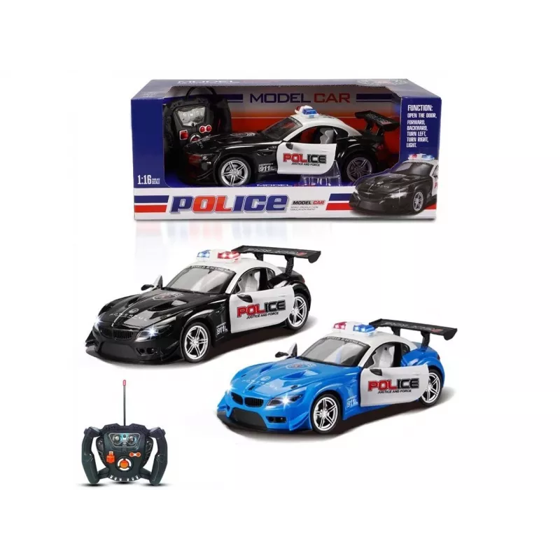 Madej R/C poliisiauto valolla ja avautuvalla ovella – kauko-ohjattu malli