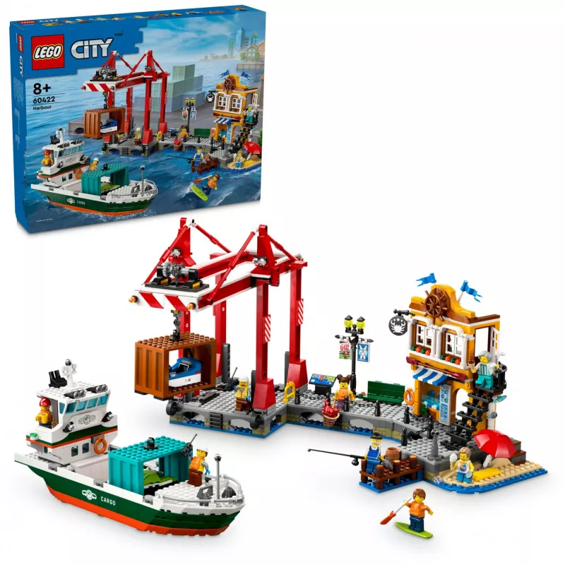 LEGO CITY 60422 merenrantasatama rahtilaivalla