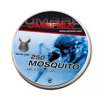 Diabolot UMAREX Mosquito 5,5 mm litteäpää, 250 kpl, ruostumaton teräs, sopii kivääreille, joissa on piippukierre