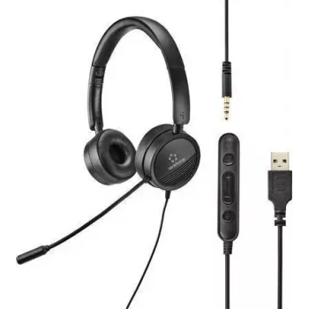 Renkforce RF-HS-360 PC-headset USB stereo On Ear musta (RF-4737358)