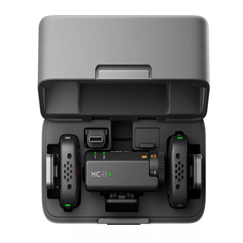 DJI Mic Mini (2 TX + 1 RX + latauskotelo) langaton mikrofonisarja - tummanharmaa
