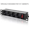 Qoltec alumiininen PDU 10'' RACK | 1U | 16A | 4xFRANZÖSISCH | 1,8m