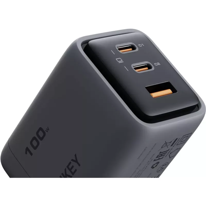 Comet Mix 3 seinälaturi PA-C5 3xUSB (2xUSB-C ja 1xUSB-A) 100W 5A QC5.0 PD3.0 AFC PPS FCP SCP