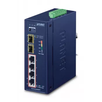 PLANET IGS-624HPT verkkokytkin hallitsematon Gigabit Ethernet (10/100/1000) Power over Ethernet (PoE) sininen