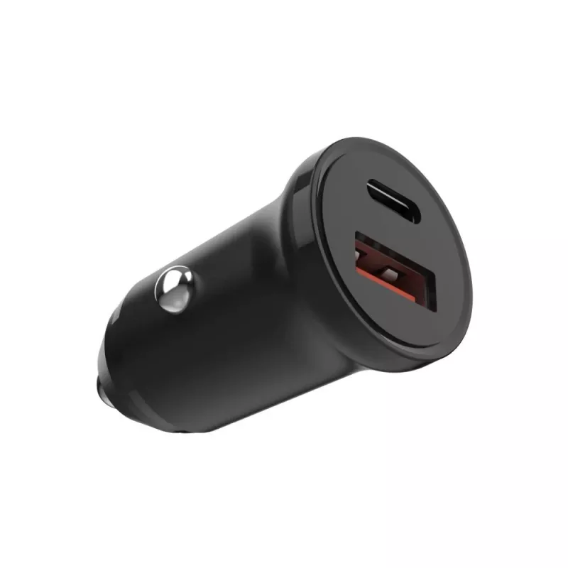 Autolaturi FIXED FIXCC20N-CU-BK — USB-C- ja USB-A-liitännät, 20 W lähtöteho, kompakti autosovitin