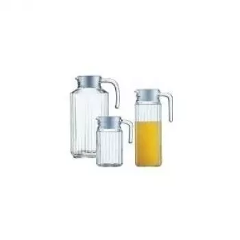 Esmeyer Quadro lasikannu 1,7 l, korkeus 256 mm, valkoisella muovikannella