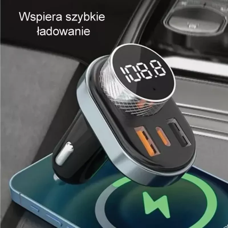 Kaiutinpuhelin Awei C-843 Bluetooth 5.0 FM-lähettimellä, USB- ja USB-C-liitännöillä