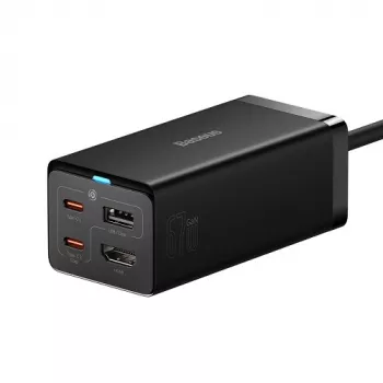 BASEUS GaN -laturi 2x USB-C, USB-A, HDMI 4K, 67W, PPS, PD, QC, USB4