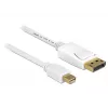 DeLOCK 83482 Mini DisplayPort -näyttökaapeli 2 m valkoinen