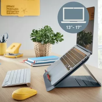 Leitz Ergo Cosy säädettävä kannettavan tietokoneen teline, 80 % kierrätettyä muovia
