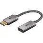 Plus DisplayPort > HDMI -sovitinkaapeli, 8K @ 60Hz (harmaa, 20 cm, 32 Gbit/s)