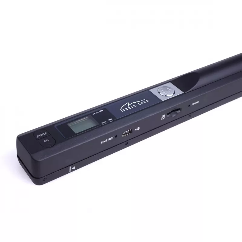 Kynäskanneri MEDIA-TECH MT4090, musta, LED-näyttö, USB 2.0, MicroSD, AAA-paristo