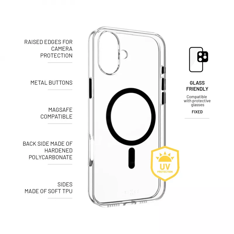 Fixed | MagPurity | Takakansi | Apple | iPhone 16 Plus | TPU | Clear, Black