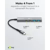 Goobay Slim 4-porttinen USB-keskitin USB-C - USB-A 5 Gbit/s - Plug USB 3.2 (76563)