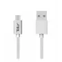 Tellur USB–Micro-USB-datakaapeli nailonpunottu 1 m hopea