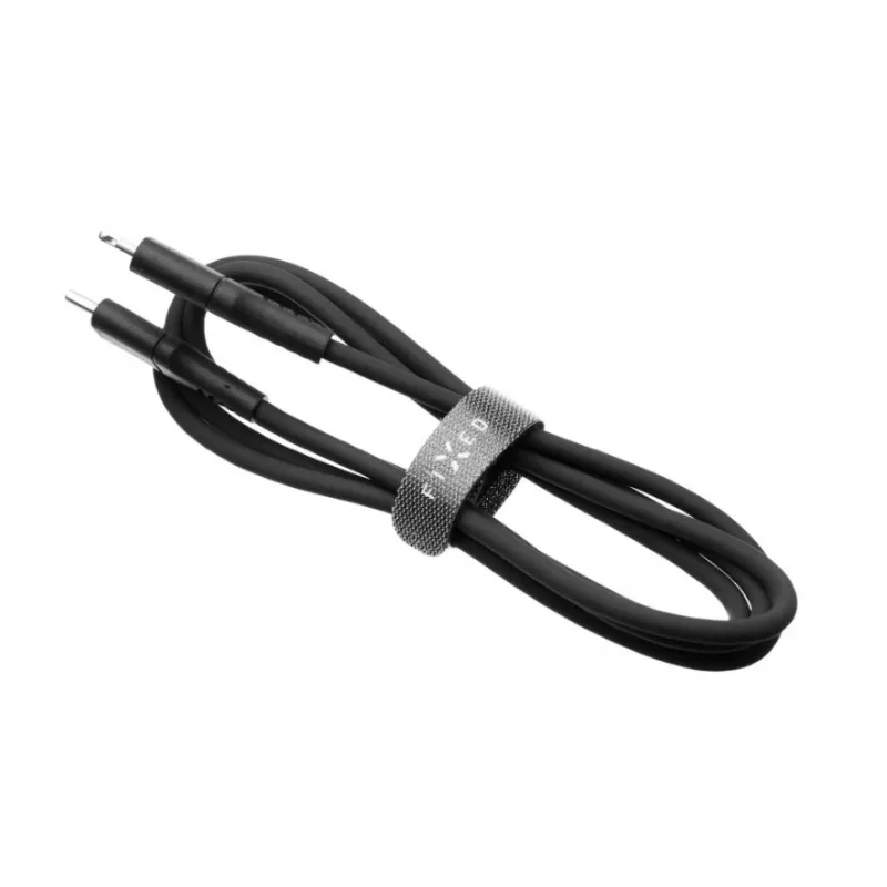 USB-C–Lightning-kiinteä kaapeli FIXED FIXDLS-CL12-BK 1,2 m nestemäinen silikoni