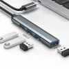 USB-keskitin QOLTEC 53792, USB-C 3.1 4 porttiin (USB 3.0 x1, USB 2.0 x3)