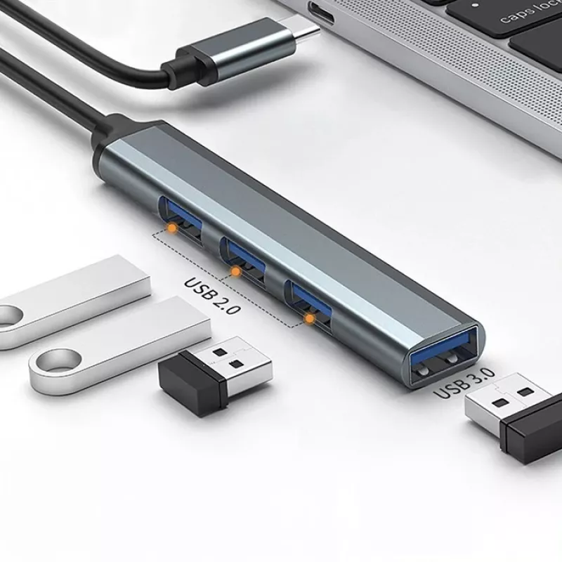 USB-keskitin QOLTEC 53792, USB-C 3.1 4 porttiin (USB 3.0 x1, USB 2.0 x3)
