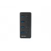 Natec Mantis 2 NHU-1557 4-porttinen USB 3.0 -hubi, USB Type-B -tulo, virtakytkimet, verkkolaite, musta