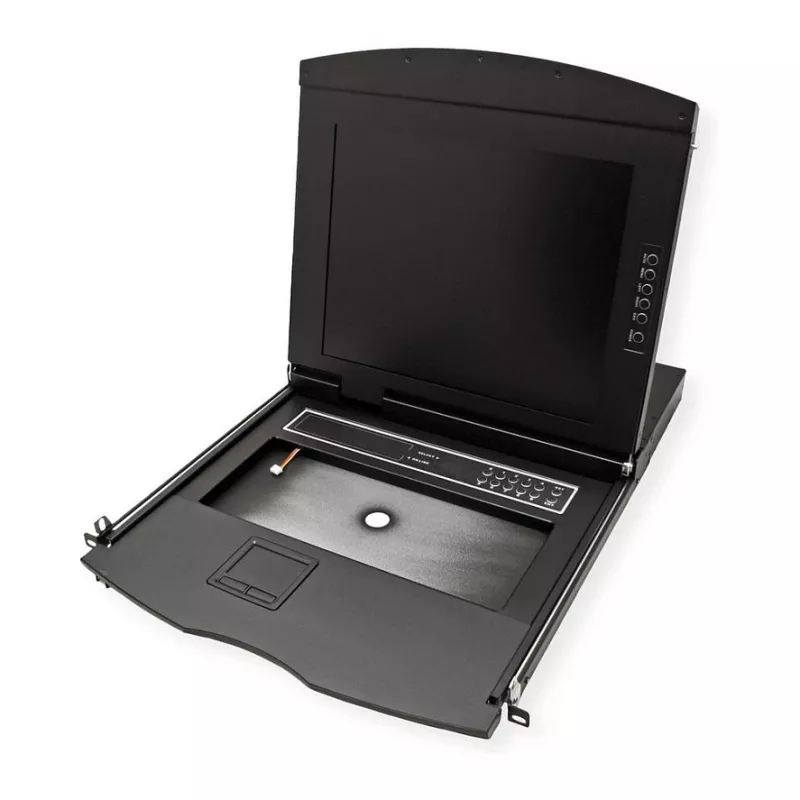 Kehikkokonsoli VALUE 26.99.0160 1U, 17 tuuman (43,2 cm) LCD 1280x1024, USB-näppäimistö/hiiri, musta