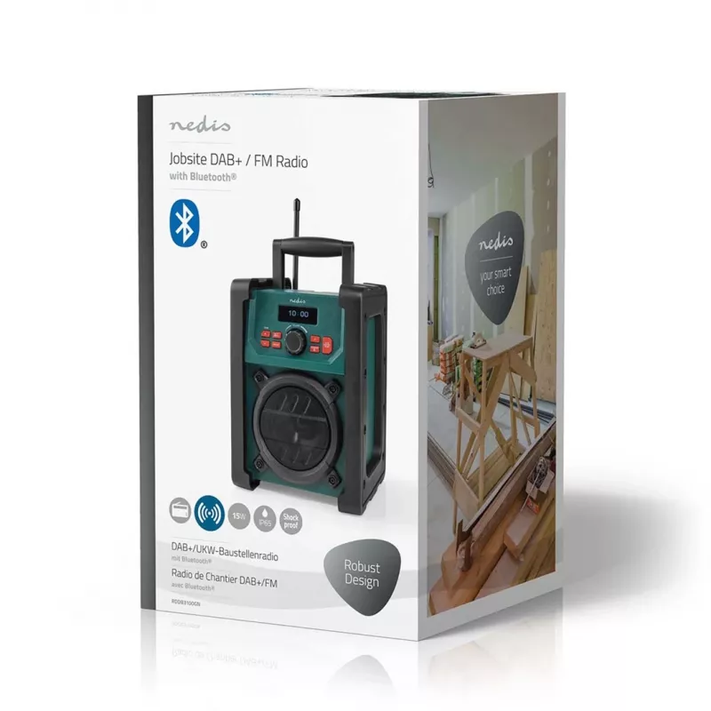Radio Nedis RDDB3100GN 15W Bluetooth IP65 musta/vihreä