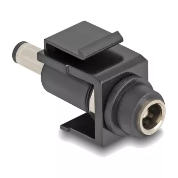 DeLOCK Keystone-moduuli DC 5,5 x 2,1 mm liitin DC 5,5 x 2,5 mm pistoke musta