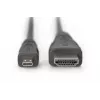 Digitus ASSMANN - HDMI-kaapeli Ethernetillä - 19 pin micro HDMI Type D uros HDMI uros - 1 m - kolmoiseristys - musta (AK-330115-010-S)
