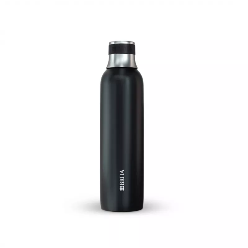 BRITA hiilihapotusvesipullo 650 ml, ruostumaton teräs, musta, konepesunkestävä