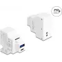 DELOCK Keystone-moduuli USB Type-A- ja USB Type-C-latausliitännällä PD 20W valkoinen