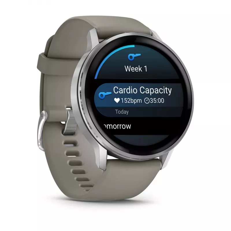 Älykello Garmin Venu 4 1.4 tuumaa AMOLED GPS Wi-Fi 45 mm hopea