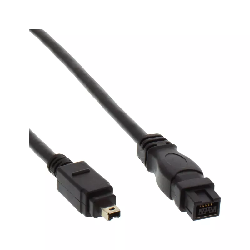 FireWire 400–800-kaapeli InLine 34901 1m uros/uros musta