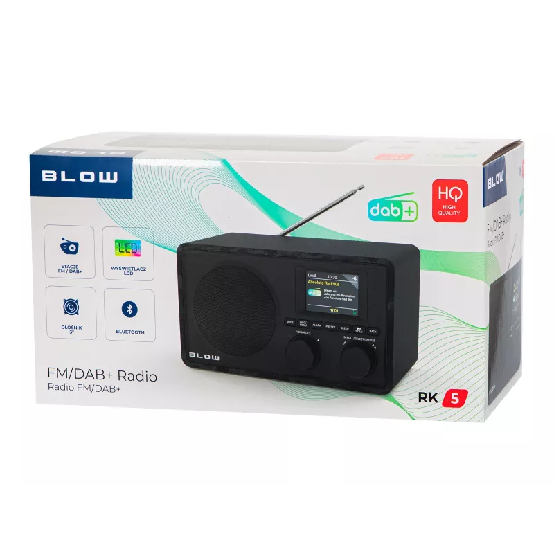 BLOW keittiöradio RK5 FM/DAB+ Bluetoothilla, musta