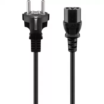 Wentronic Goobay kylmälaitekaapeli, 1,5 m, musta - tyyppi F (tyyppi F, CEE 7/7) > laitepistorasia C13 (kylmälaitekaapeli) (68605)