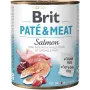 Märkäruoka koirille Brit Paté & Meat lohella 800 g – täysi tölkkiruoka aikuisille koirille, kananmaku, viljaton, 75 % kosteutta