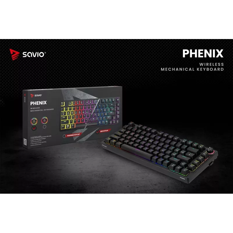Savio Phenix SAVGK-RED pelikäyttöinen näppäimistö USB RF langaton Bluetooth QWERTY