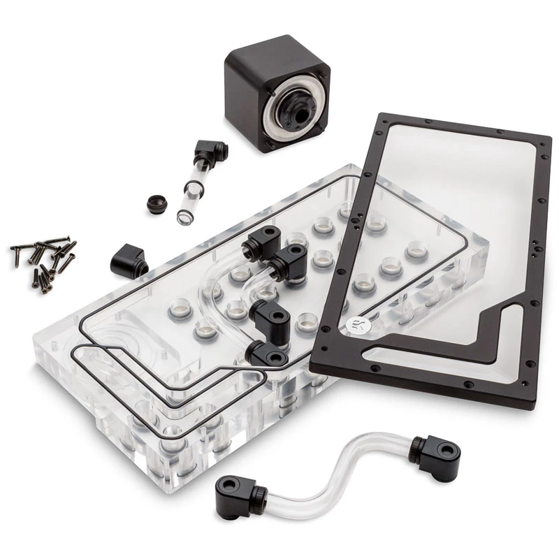 Pumppujakolevy EK Water Blocks EK-QuantumX Loophole D5 PWM musta pleksilasi
